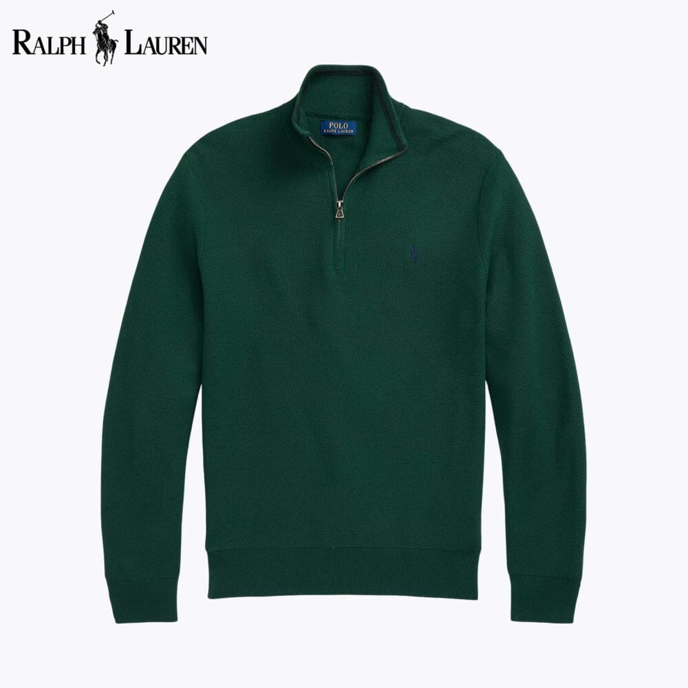 Ralph L. - Mesh-Knit Cotton Quarter-Zip Sweater