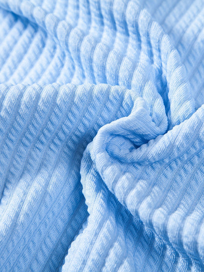 Textured V-Neck Polo & Trousers Set