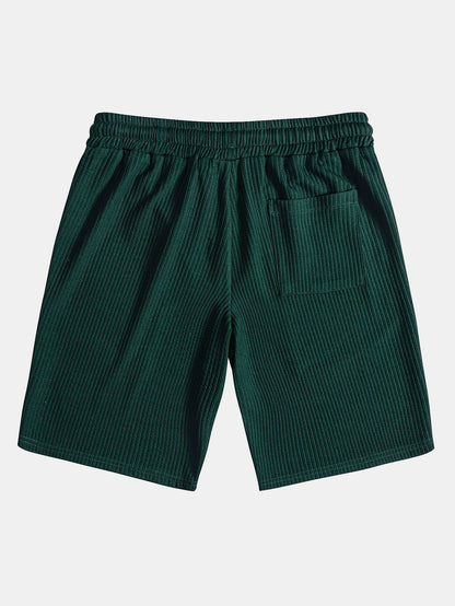 Textured V-Neck Polo & Shorts