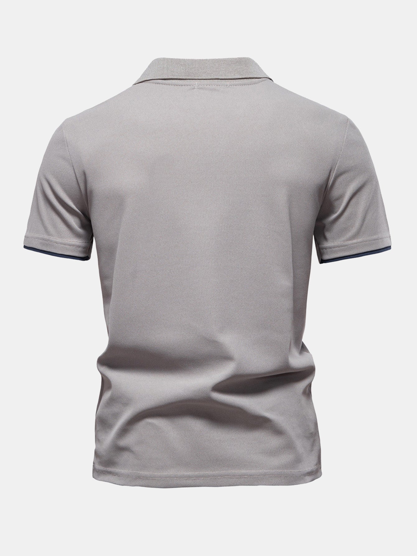 V-Neck Polo Shirt with Contrast Pique Design