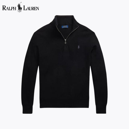 Ralph L. - Mesh-Knit Cotton Quarter-Zip Sweater
