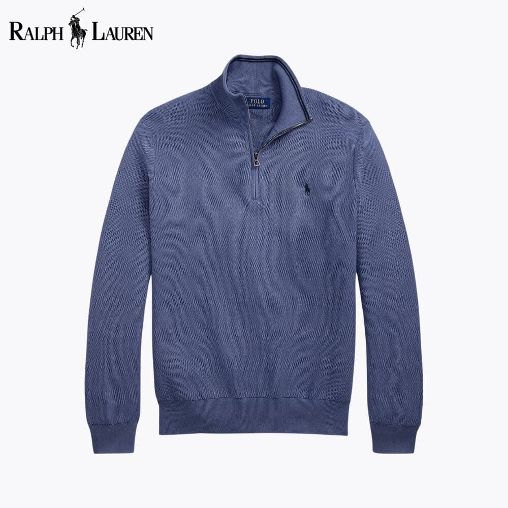 Ralph L. - Mesh-Knit Cotton Quarter-Zip Sweater