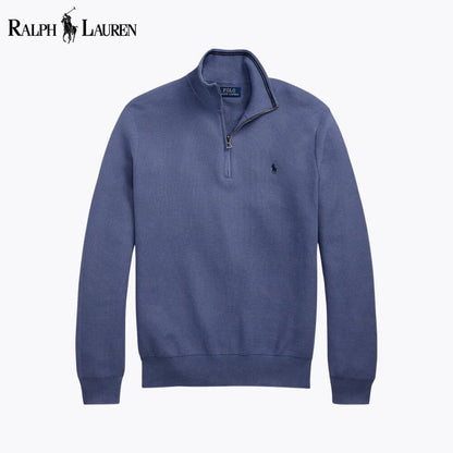 Ralph L. - Mesh-Knit Cotton Quarter-Zip Sweater