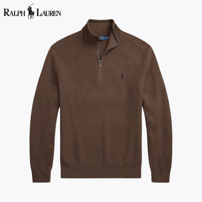 Ralph L. - Mesh-Knit Cotton Quarter-Zip Sweater