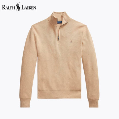 Ralph L. - Mesh-Knit Cotton Quarter-Zip Sweater