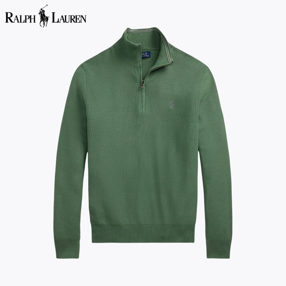 Ralph L. - Mesh-Knit Cotton Quarter-Zip Sweater