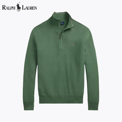 Ralph L. - Mesh-Knit Cotton Quarter-Zip Sweater