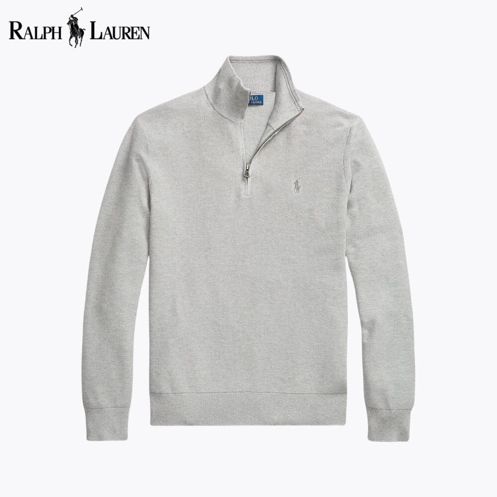 Ralph L. - Mesh-Knit Cotton Quarter-Zip Sweater