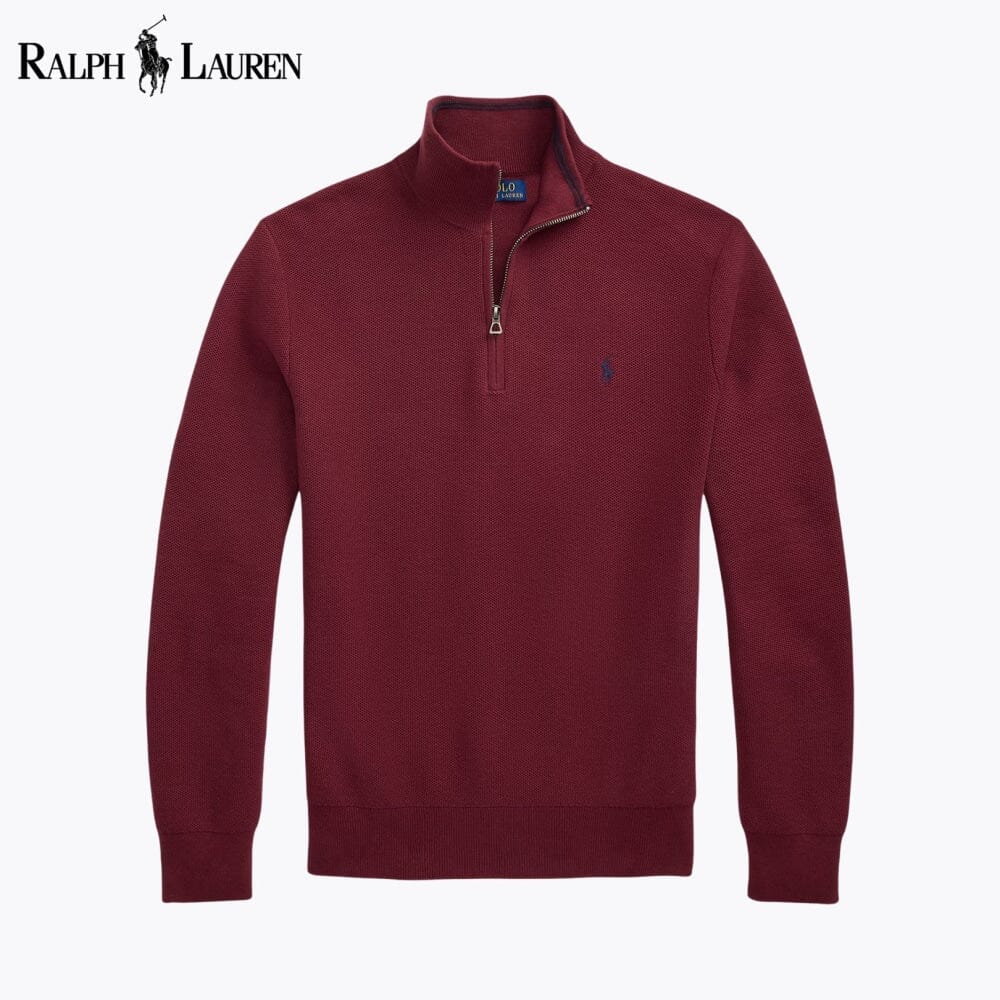 Ralph L. - Mesh-Knit Cotton Quarter-Zip Sweater